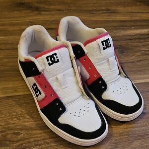 DC Sneakers in Black, White, and Pink